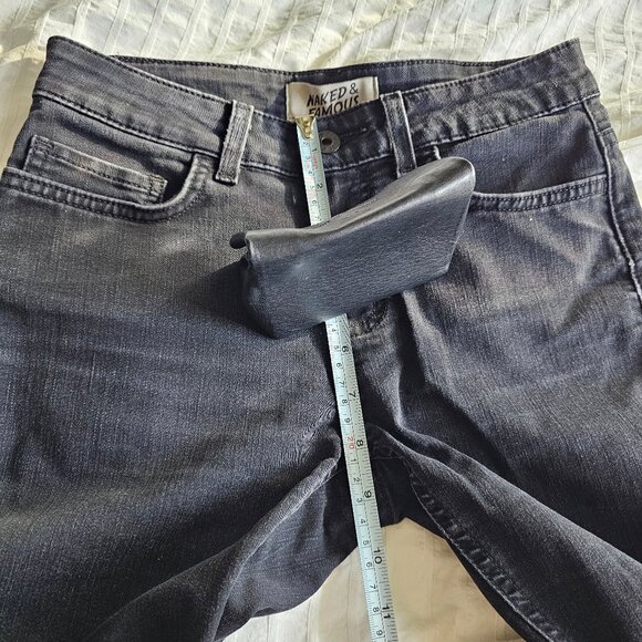 Naked & Famous The Skinny Jeans - Black Super Stretch - Sz 25 - Picture 12 of 13